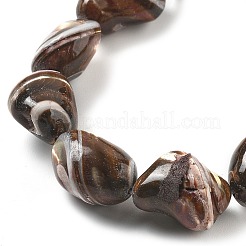 染色された天然トロクスシェルビーズ連売り  ナゲット  キャメル  15~22x13~18x10~15mm  穴：1.2mm  約21個/連  14.25''（36.2センチメートル）&nbsp;BSHE-Z006-02E