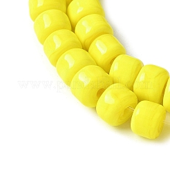 手作りランプワークビーズ連売り  ロンデル  きいろ  7.5x5.5mm  穴：1.5~1.8mm  約40個/連  9.35''（23.75センチメートル）&nbsp;LAMP-I030-02E