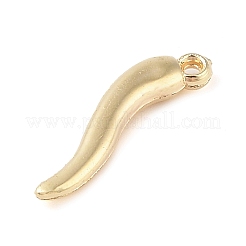CCBプラスチックペンダント  イタリアのホルンチャーム  ゴールドカラー  25x6.5x3.5mm  穴：1.5mm&nbsp;FIND-U003-15B-G