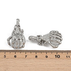 ハロウィーンテーマ 304 ステンレススチールペンダント  ステンレス鋼色  変色しない  スケルトンの手  32.5x17.5x13mm  穴：3.7x5.5mm&nbsp;STAS-A120-04A-P