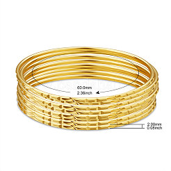 真鍮製の仏教用バングルセット  24KGP本金メッキ  2-3/8インチ（6cm）  8個/セット&nbsp;JB635A