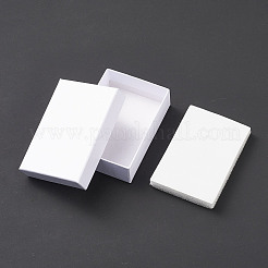 厚紙のネックレス箱  内部のスポンジ  長方形  ホワイト  9x6.5x2.8cm&nbsp;X-CBOX-S008-03
