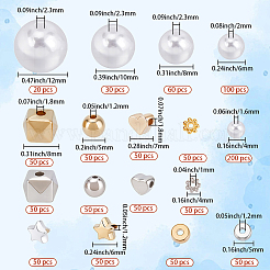 DIYラウンドABSプラスチック模造真珠とCCBプラスチックビーズファインディングキット  ミックスカラー  4~12mm  穴：1~2.3mm  1010個/セット&nbsp;DIY-PA0001-11A