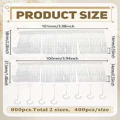 800個 2スタイル プラスチックハングタグファスナー  ホワイト  3.75~5.8x10~10.1x1.4cm  400個/セット&nbsp;FIND-LP0007-29
