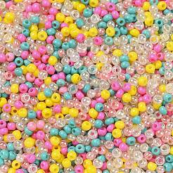 不透明色光沢ガラスシードビーズ12/0個  丸い穴  ラウンド  カラフル  1.8~2x1.3~1.5mm  穴：0.7mm  約56250個/ポンド&nbsp;SEED-A030-09D