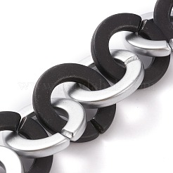 手作り不透明スプレー塗装アクリル rolo チェーン  溶接されていない  ミックスカラー  31.5x4.5mm  39.37インチ（1m）/連  1連 /セット&nbsp;AJEW-JB00847