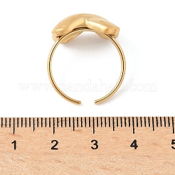 海のテーマ 304 ステンレススチール オープンカフリング 女性用  ゴールドカラー  文字x  12x17mm  内径: 調節可能&nbsp;RJEW-K293-02D-G