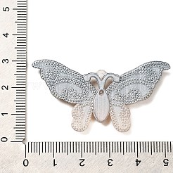 グラデーションカラー樹脂ペンダント  黄金の鉄のパーツと  蝶  ブラック  26x50.5x3.5mm  穴：1.5mm&nbsp;RESI-Q012-03H