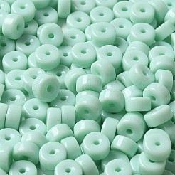 不透明色のガラスシードビーズ  コラム  アクアマリン  6x3mm  穴：1.4mm  約2027個/ポンド&nbsp;SEED-E001-P3x6mm-02
