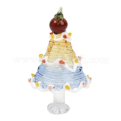 手作りのランプワーククリスマスツリーオーナメント  インテリアオーナメントパーツ  レッド  49x48x81.5mm&nbsp;LAMP-C026-06E