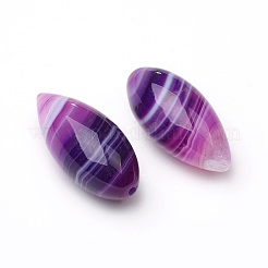 天然縞アゲート /縞瑪瑙ビーズ  片穴  染め＆加熱  ティアドロップ  21.5~23.5x10.5mm  穴：1mm&nbsp;G-L514-020A