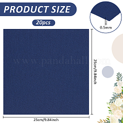 リネン生地  DIY 刺繍衣類アクセサリー用  ミッドナイトブルー  250x250x0.5mm&nbsp;DIY-WH0430-153A-09