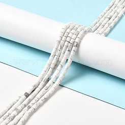 天然石ハウライトビーズ連売り  コラム  4x4mm  穴：0.9mm  約100個/連  15.35''（39センチメートル）&nbsp;G-I341-04