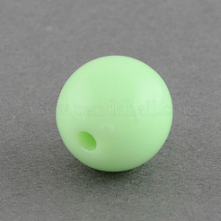 ソリッドチャンキーフーセンガム風アクリルボールビーズ  ラウンド  淡緑色  6mm  穴：1.5mm  約4568個/486g&nbsp;SACR-R835-6mm-02