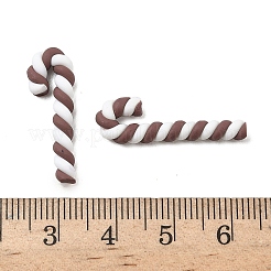 クリスマスの手作りポリマー粘土ビーズ  キャンディー棒  穴がない  キャメル  20~25x8.5~9.5x3mm&nbsp;CLAY-P005-03A-04
