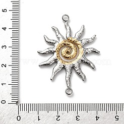 ツートンカラーの304ステンレススチール製サンコネクターチャーム  ゴールデン·ステンレス鋼色  43.5x32.5x2mm  穴：2.5mm&nbsp;STAS-A121-03P