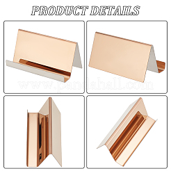 長方形 304 ステンレススチール 名刺ホルダー  名刺スタンド  ローズゴールド  90x50x51mm&nbsp;AJEW-WH0470-88RG