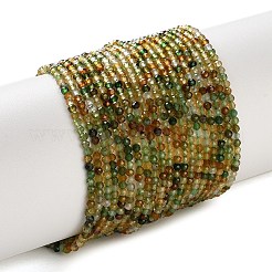 天然黄緑色トルマリンビーズ連売り  多面カット  ラウンド  グレードAA  2~2.5mm  穴：0.5mm  約195個/連  15.35''（39センチメートル）&nbsp;G-Z150-A02-2mm-A