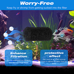 水族館フィルタースポンジ  水入口フィルタープロテクター  水族館の水槽ろ過アクセサリー用  ブラック  70~75x35~40mm&nbsp;AJEW-WH20048-50C