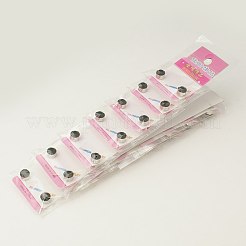 ラインストーン付きステンレススチール製磁気スタッドピアス  フラットラウンド  ライトアメジスト  直径約6mm  厚さ6mm  12のペア/ボード&nbsp;EJEW-I054C-01