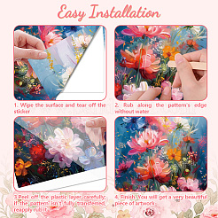 3 シート 3 スタイル pvc 防水装飾ステッカー  家具の装飾用の自己接着デカール  花  300x150mm  1枚/スタイル&nbsp;DIY-WH0404-286