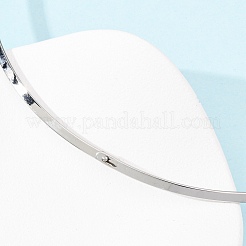 3mm 201ステンレススチールワイヤーチョーカーネックレス  女性用の硬いネックレス  変色しない  ステンレス鋼色  内径：5.47x5.59インチ（13.9x14.2cm）&nbsp;NJEW-Z098-04P