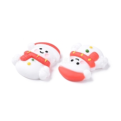 クリスマステーマ不透明樹脂カボション  雪だるま  27x23x6mm&nbsp;RESI-F042-01H