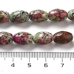 天然石ルビーインゾイサイトビーズ連売り  ライス  12x8mm  穴：1.2mm  約33個/連  15.94''（40.5センチメートル）&nbsp;G-B106-B12-01