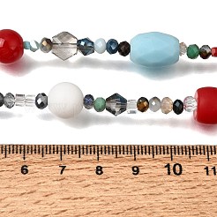 電気メッキ加工を施した様々なスタイルのガラスビーズの連  混合図形  多面カット  ミックスカラー  3~16x4~12x3~12mm  穴：0.7~1.4mm  約83~95個/連  15.75''~16.14''（40~41センチメートル）&nbsp;GL-CBA07C4-01