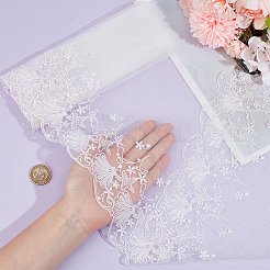 ガーゼ刺繍 貝殻 ヒトデ レース リボン  ウェーブエッジレーストリム  洋服アクセサリー  ライラック  7-7/8インチ（200mm）&nbsp;OCOR-WH0078-218
