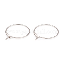 316l サージカルステンレススチール フープピアス金具  ワイングラスチャームのパーツ  ステンレス鋼色  21ゲージ  15x0.7mm&nbsp;X-STAS-G229-06P