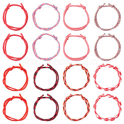 ポリエステル＆スパンデックスコード編みビーズブレスレット32個、8スタイル  ミックスカラー  2-1/8~4-3/4インチ（5.5~12cm）&nbsp;BJEW-TAC0065