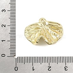 合金ペンダント  槌目模様のイチョウの葉のチャーム  ラックめっき  カドミウムフリー＆ニッケルフリー＆鉛フリー  ゴールドカラー  21x24x8mm  穴：1.4mm&nbsp;AL-CBAFCDA-05G