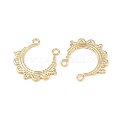 304ステンレスペンダント  アーチ  24KGP本金メッキ  23x25x1.5mm  穴：2.2mm&nbsp;STAS-A129-13A-G