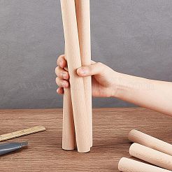 ブナの木の棒  丸ノック棒  タペストリーを編むため  コラム  桃パフ  300x25mm&nbsp;DIY-WH0325-96H