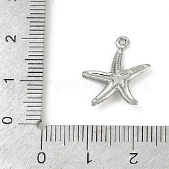 オーシャン 304 ステンレススチールペンダント  変色防止  ヒトデ  17.5x15.5x2.5mm  穴：1.2mm&nbsp;STAS-P390-01C-P