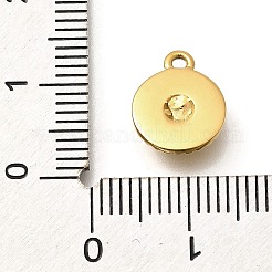 304ステンレススチールラインストーンチャーム  イオンプレーティング（ip）  14KGP本金メッキ  フラットラウンドのチャーム  ミックスカラー  12.5x10x3.5mm  穴：1.2mm&nbsp;STAS-M109-13G