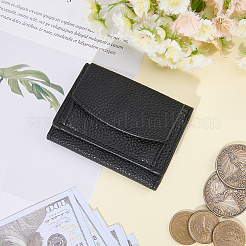 女性用PUレザー財布  長方形  ブラック  19~20.3x10x1.15cm&nbsp;AJEW-WH20002-43D