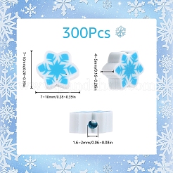 300個の手作りポリマークレイビーズ  スノーフレーク  ディープスカイブルー  7~10x7~10x4~5mm  穴：1.6~2mm  300個/セット&nbsp;CLAY-SC0001-83