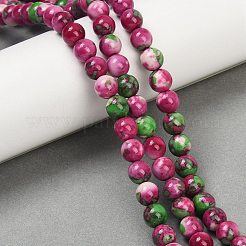 合成化石ビーズ連売り  染め＆加熱  ラウンド  暗赤色  8mm  穴：1mm  約50個/連  15.7インチ&nbsp;G-L028-8mm-01