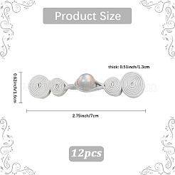 ポリエステル樹脂製チャイナドレスバックル 12個（中国フォーマルドレス用）  ゲインボロ  70x16x13mm&nbsp;DIY-CY0001-86C