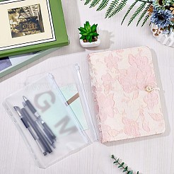 布製バインダーノート  透明PVC製6穴ルーズリーフ請求書ポケット付き  花  232x160x25mm&nbsp;DIY-CP0013-04C