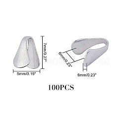 304ステンレススチール製折りたたみ式圧着コードエンド  ステンレス鋼色  7x5x6mm  100個/箱  内径：6x5mm&nbsp;STAS-UN0007-90P
