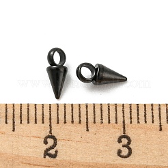 イオンプレーティング（IP）304ステンレスペンダント  スパイク/コーン  ガンメタ色  7.5x3mm  穴：1.8~2mm&nbsp;STAS-G214-47B-04