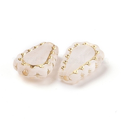 メッキアクリルビーズ  ゴールドライン入り  艶消し  ティアドロップ  モカシン  17x12x6mm  穴：1.8mm&nbsp;X-OACR-C013-48