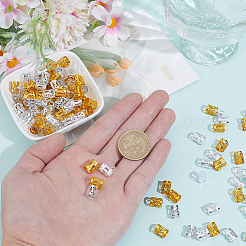 300 個 2 色アルミドレッドヘアビーズ髪飾り  ヘアコイルカフ  ゴールデン＆シルバー  9x8mm  穴：7mm  150個/カラー&nbsp;ALUM-PA0001-02