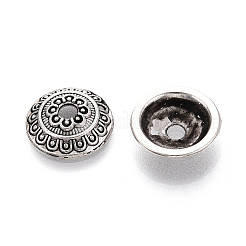 チベットスタイルの合金ビーズコーン  半円  アンティークシルバー  14x4mm  穴：2.5mm  約806個/1000g&nbsp;TIBEB-T004-21AS