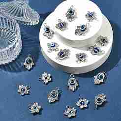 ナザールボンジュウ合金樹脂ペンダント10個  鉄パーツ  アンティークシルバー＆プラチナ  18.5mm  穴：3.2mm&nbsp;PALLOY-FS00058-02