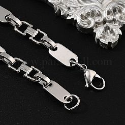 304ステンレススチール製オーバルリンクチェーンブレスレット女性用男性用  ステンレス鋼色  8-1/4インチ（20.8cm）&nbsp;BJEW-A033-04P
