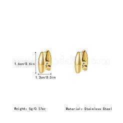 幾何学的な正方形の304ステンレススチール製フープピアス（女性用）  18KGP本金メッキ  16x13mm&nbsp;AB5597